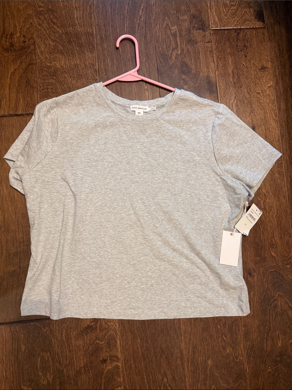 Good American Heather Gray Crop T-Shirt